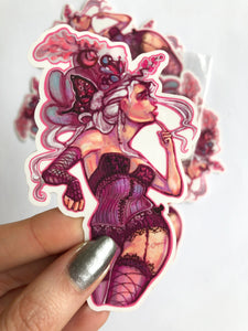 Pink Burlesque Dreamer Large Vinyl Sticker